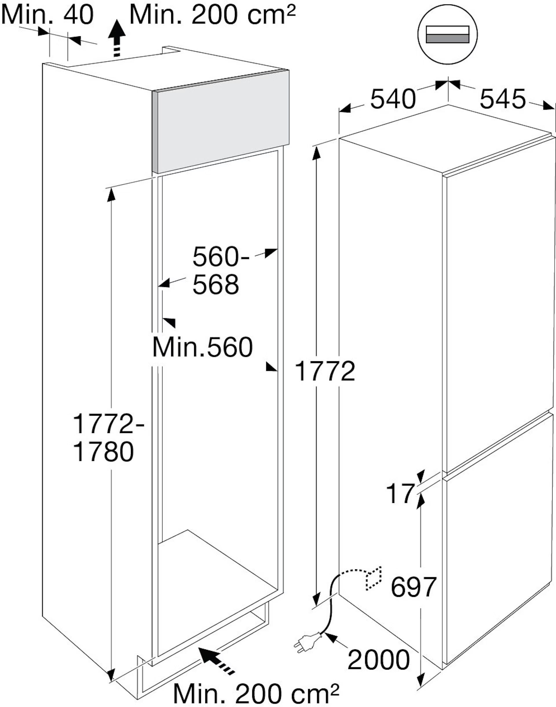 ETNA KCD4178ENF koelvries combinatie inbouw - Afbeelding 2