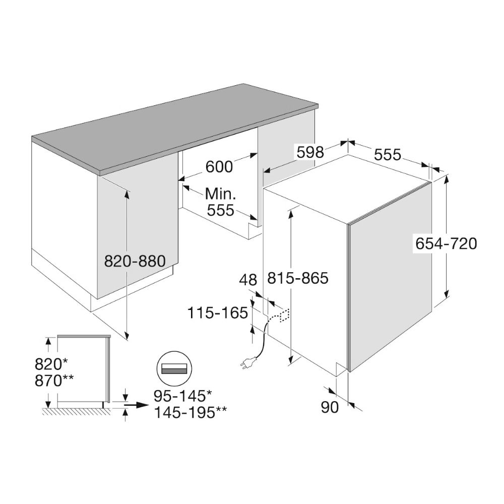 Etna VW544N inbouw afwasautomaat - Afbeelding 2