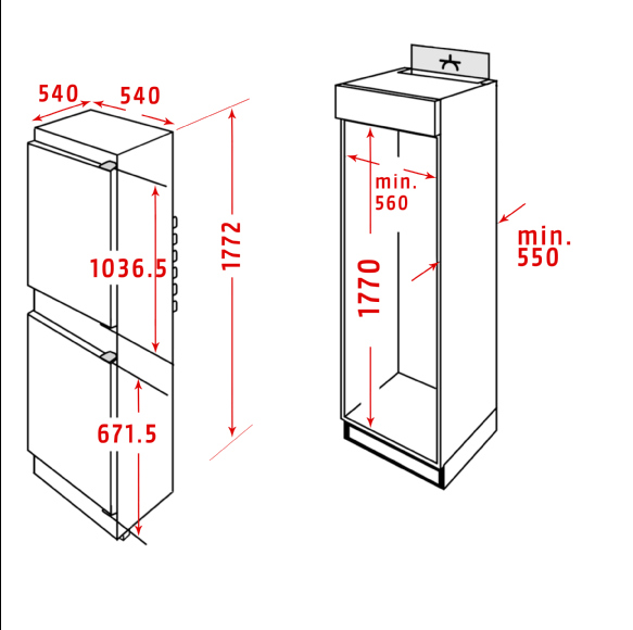 Exquisit EKGC270-70-E-040E koel vries combinatie - Afbeelding 3